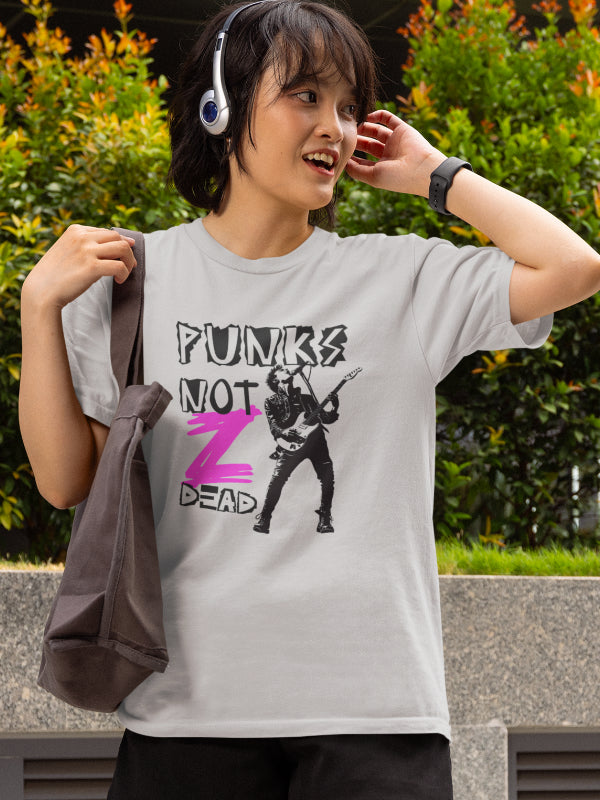 Camiseta zaslie® Punks Not Dead Gris